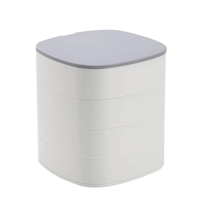 Rotary Jewelry Storage Box with Mirror Lid 4 Layer_4