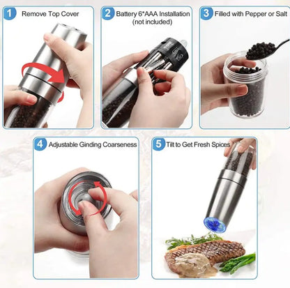 Electric Salt And Pepper Grinder Set_2