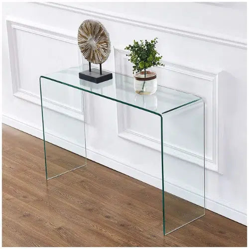 Crystal Clear Glass Console Accent Table