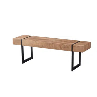 Wooden Rectangular Coffee Table with Metal Frame