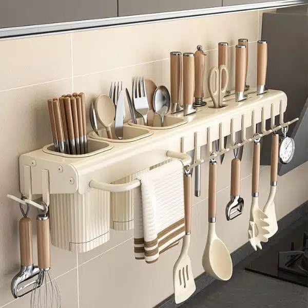 50cm Wall Mounted Kitchen Tool Cutlery Holder