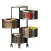 Rotating 4 Layer Vegetable Floor Rack