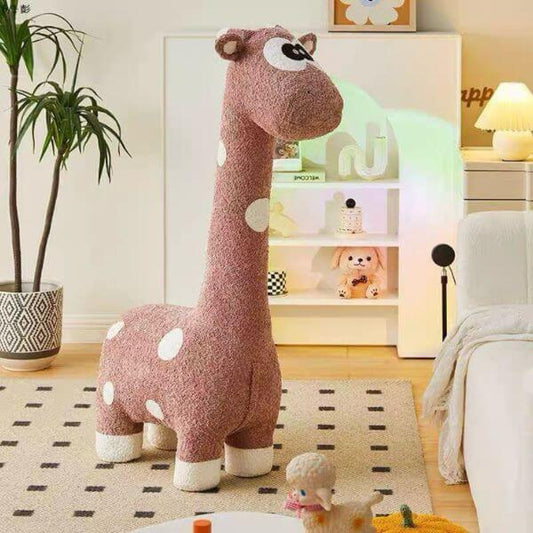 Kids Single Seater Plush Giraffe Fabric Sofa