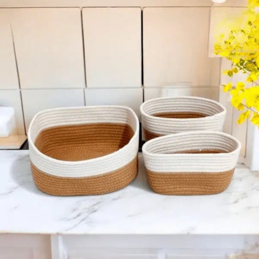 Set of 3 Woven Storage Baskets